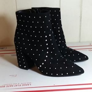GB GIANNI BINI Women's Black Studded Ankle Boots